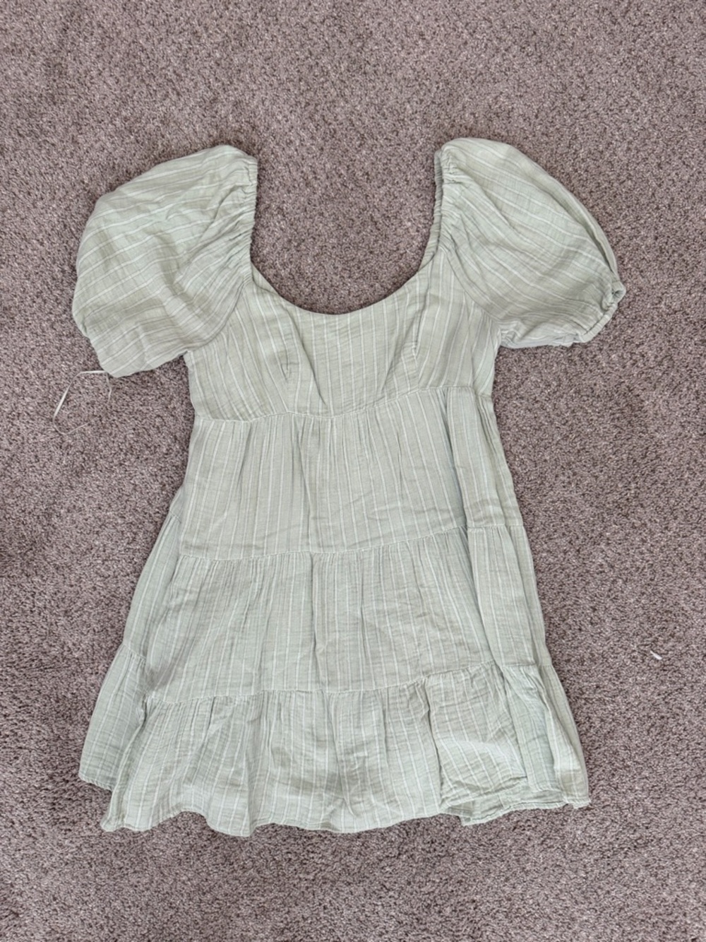 Light Sage Puff Sleeve Mini Dress Dillards